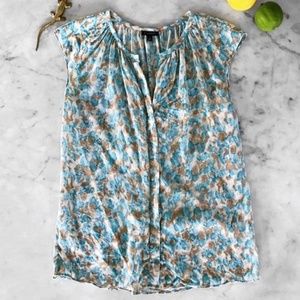 [Talbots] Silk Cap Sleeve Watercolor Blouse